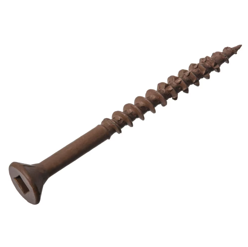 #8 X 2-1/2" UNC FLAT HEAD SQUARE DRIVE DECK SCREW (BROWN)