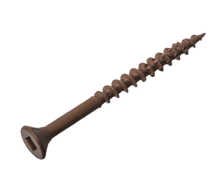 #8 x 3" UNC FLAT HEAD SQUARE DRIVE DECK SCREW (BROWN)